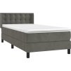 Box spring postel s matrací 80 x 200 cm samet [3131166] (Barva Tmavě šedá)