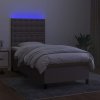 Box spring postel s matrací a LED 90x190 cm textil [3135158] (Barva Tmavě šedá)