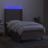 Box spring postel s matrací a LED 100x200 cm textil [3138455] (Barva Černá)