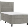 Box spring postel s matrací 90x190 cm samet [3132592] (Barva Tmavě šedá)