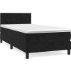 Box spring postel s matrací 90x200 cm samet [3141343] (Barva Černá)