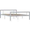 Rám postele kov 120 x 200 cm [284558] (Barva Šedá a bílá)