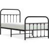 Kovový rám postele s hlavovým a nožním čelem 90 x 200 cm [352589] (Barva Černá)