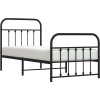 Kovový rám postele s hlavovým a nožním čelem 90 x 200 cm [352589] (Barva Černá)