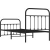 Kovový rám postele s hlavovým a nožním čelem 90 x 200 cm [352589] (Barva Černá)