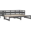Výsuvná postel masivní borovice 2x (80 x 200) cm [820319] (Barva Šedá)