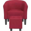 Klubové křeslo s podnožkou textil [356434] (Barva vínová červená)