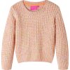 Dětský svetr pletený jemně růžový 140 [14528]