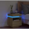 Noční stolek s LED osvětlením 40 x 39 x 48,5 cm [836794] (Barva Šedá sonoma)