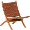 Skládací relaxační židle pravá kůže [356376]