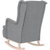 Houpací křeslo s nohami z kaučukovníkového dřeva textil [329406] (Barva Tmavě šedá)