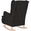 Houpací křeslo s nohami z kaučukovníkového dřeva textil [329406] (Barva Tmavě šedá)