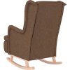 Houpací křeslo s nohami z kaučukovníkového dřeva textil [329406] (Barva Tmavě šedá)
