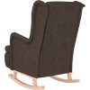 Houpací křeslo s nohami z kaučukovníkového dřeva textil [329406] (Barva Tmavě šedá)