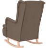 Houpací křeslo s nohami z kaučukovníkového dřeva textil [329406] (Barva Tmavě šedá)
