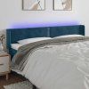 Čelo postele s LED 163 x 16 x 78/88 cm samet [3123150] (Barva Světle šedá)