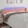 Čelo postele s LED 163 x 16 x 78/88 cm samet [3123150] (Barva Světle šedá)