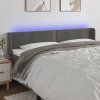 Čelo postele s LED 163 x 16 x 78/88 cm samet [3123150] (Barva Světle šedá)