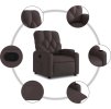 Polohovací křeslo textil [372484] (Barva Tmavě hnědá)