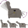 Masážní polohovací křeslo textil [373548] (Barva Světle šedá)