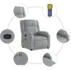 Masážní polohovací křeslo textil [373548] (Barva Světle šedá)