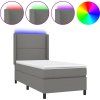 Box spring postel s matrací a LED 80x200 cm textil [3138191] (Barva Černá)