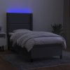 Box spring postel s matrací a LED 80 x 200 cm textil [3138191] (Barva Černá)