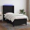 Box spring postel s matrací a LED 80x200 cm textil [3138191] (Barva Černá)