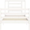 Rám postele s čelem Single masivní dřevo [3194667] (Barva Bílá)