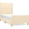 Rám postele s čelem 90x190 cm textil [3124941] (Barva Krémová)