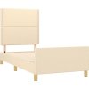 Rám postele s čelem 90x190 cm textil [3124941] (Barva Krémová)