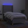 Box spring postel s matrací a LED 80 x 200 cm textil [3138751] (Barva Černá)