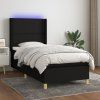 Box spring postel s matrací a LED 80 x 200 cm textil [3138751] (Barva Černá)