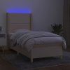 Box spring postel s matrací a LED 80 x 200 cm textil [3138751] (Barva Černá)