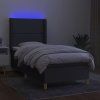 Box spring postel s matrací a LED 80 x 200 cm textil [3138751] (Barva Černá)