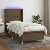 Box spring postel s matrací a LED 80 x 200 cm textil [3138751] (Barva Černá)
