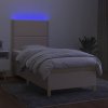 Box spring postel s matrací a LED 90x190 cm textil [3135317] (Barva Světle šedá)