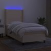 Box spring postel s matrací a LED 90x190 cm textil [3138200] (Barva Tmavě hnědá)