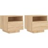 Noční stolky s LED osvětlením 2 ks 40 x 39 x 37 cm [836811] (Barva Hnědý dub)