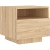 Noční stolek s LED osvětlením 40 x 39 x 37 cm [836802] (Barva dub sonoma)