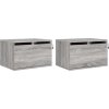 Nástěnné noční stolky s LED osvětlením 2 ks [836837] (Barva Šedá sonoma)