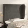 Čelo postele typu ušák 83 x 23 x 118/128 cm samet [3117848] (Barva Černá)