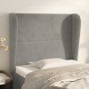 Čelo postele typu ušák 83 x 23 x 118/128 cm samet [3117848] (Barva Černá)