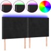 Čelo postele s LED 160x5x118/128 cm samet [3122340] (Barva Černá)