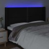 Čelo postele s LED 183 x 16 x 118/128 cm textil [3123924] (Barva Černá)
