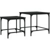 Hnízdové konferenční stolky 2 ks kompozitní dřevo [838918] (Barva Černá)