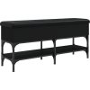 Lavice s botníkem 102 x 32 x 45 cm kompozitní dřevo [835177] (Barva Černá)