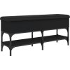 Lavice s botníkem 102 x 32 x 45 cm kompozitní dřevo [835177] (Barva Černá)