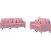 2dílná sedací souprava s poduškami samet [3201723] (Barva Růžová)