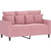 2dílná sedací souprava s poduškami samet [3201723] (Barva Růžová)